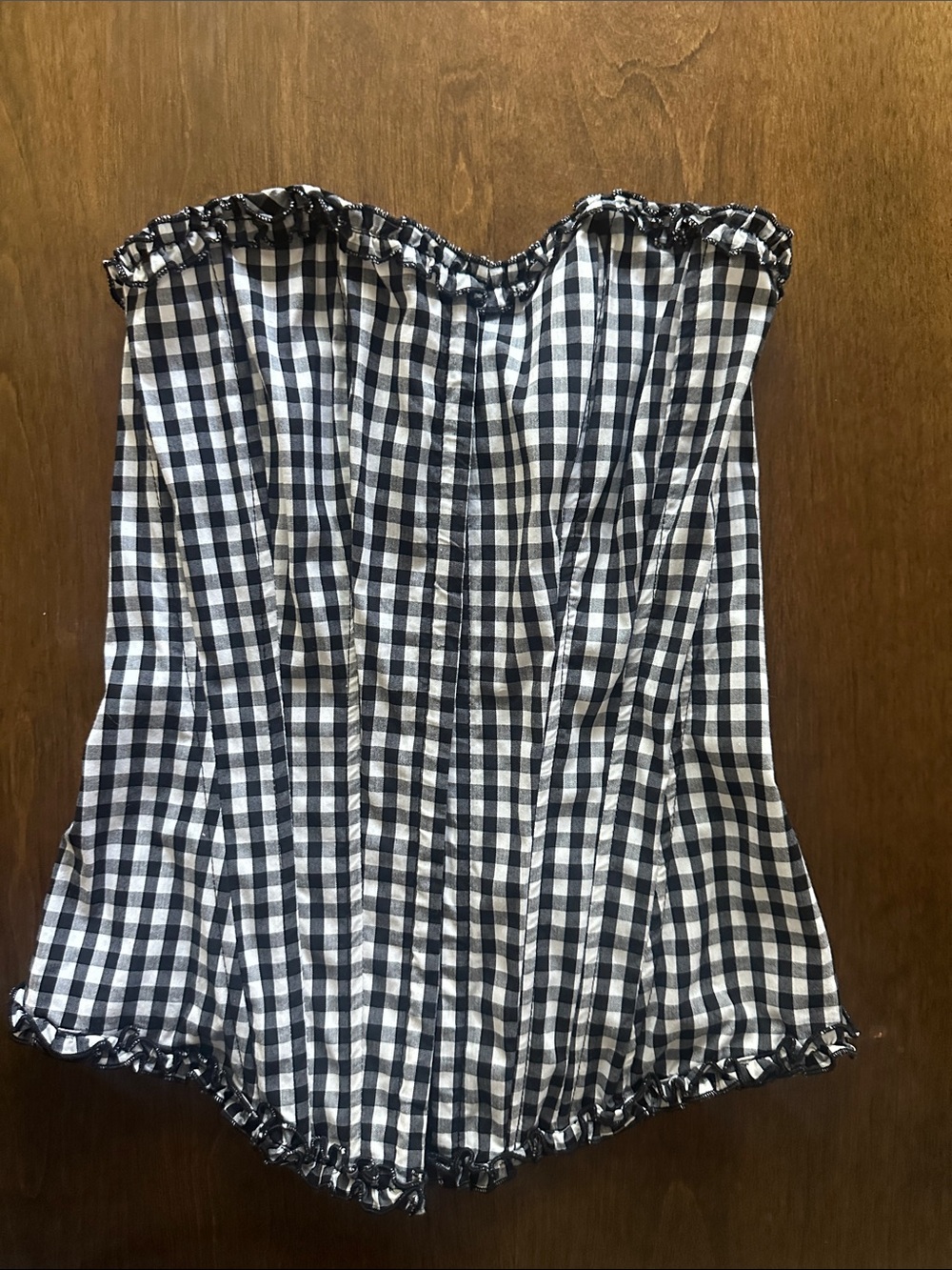 Y2K Vintage Black & White Gingham Women’s Corset Top